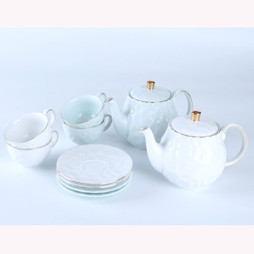 70016 Texture Finishing with Gold Teapot Set