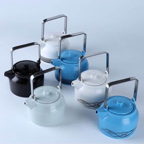 70022 Simple Teapot 0.8 L matte blue | white | black |Turquoise