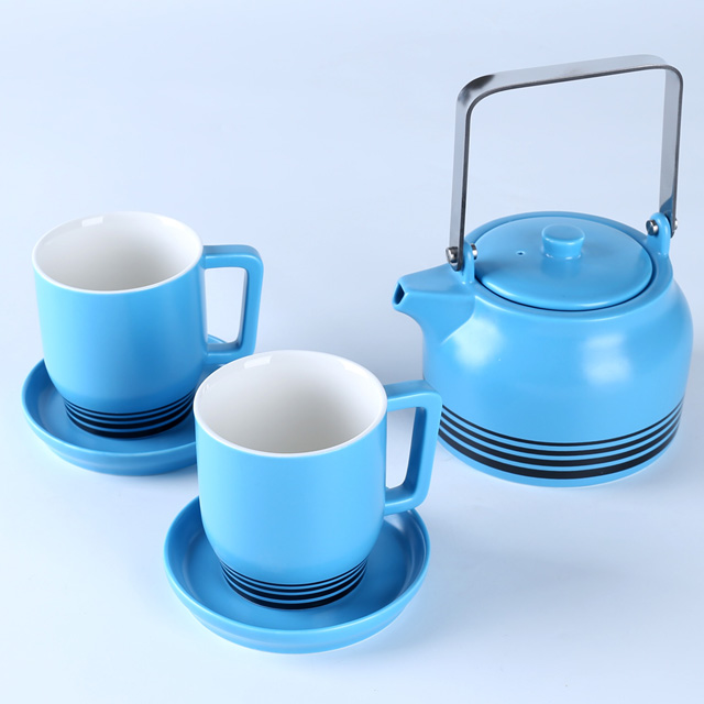 70022 Simple Teapot 0.8 L matte blue | white | black |Turquoise - Image 3