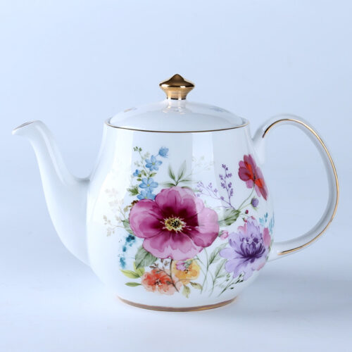 70028 Dream Garden Flowers English Teapot with Gold 1 L