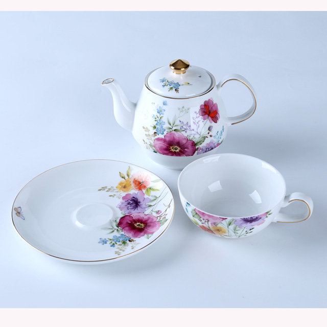 70029 Dream Garden Flowers Tea For One with Gold - Image 3