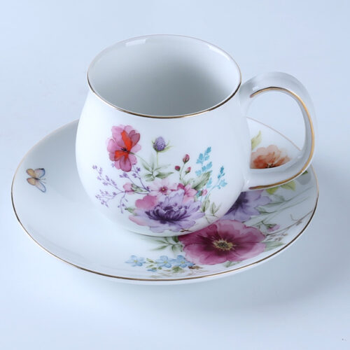 70034 Dream Garden Flowers Tea Cup  Saucer Coffee Cup and Saucer