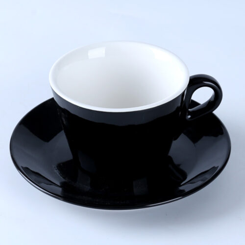 70049  ESPRESSO  Coffee Cup and Saucer  2  OZ  black color Premium Quality