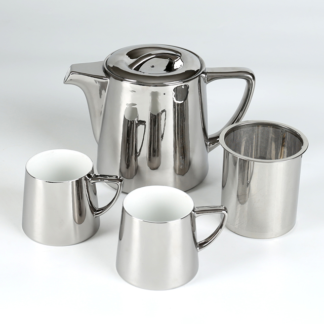 70009 70010 Sparking Color Teapot Set with Stainless Steel Infuser 1L