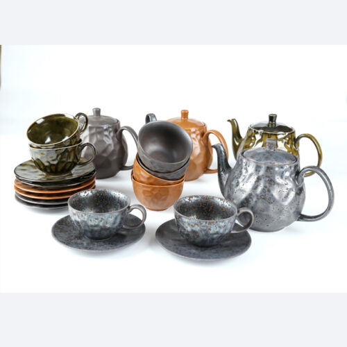 70016 70017 Reactive Glaze  Teapot Set 1L
