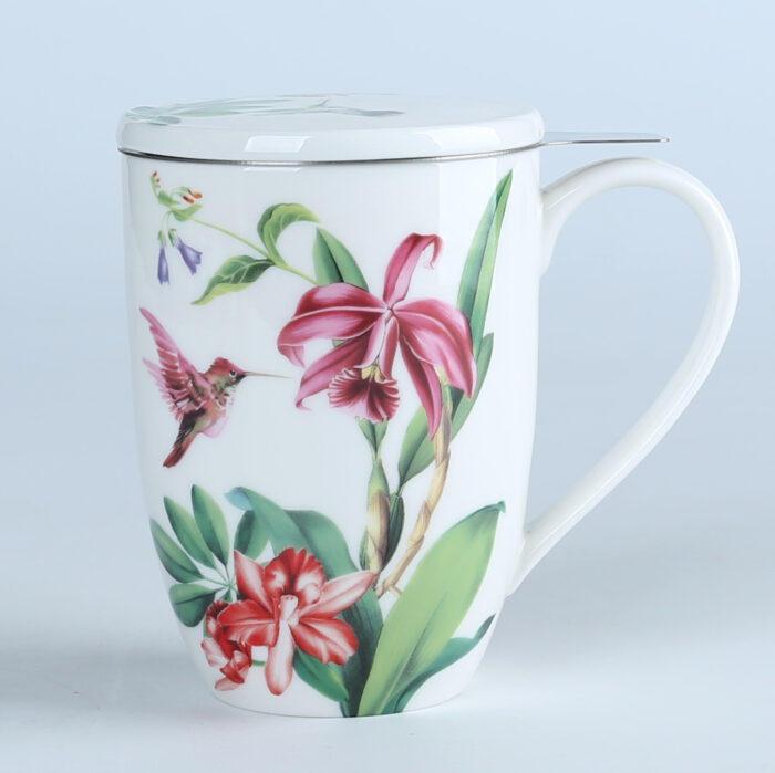 70012 Jungle Birds Collection European Fine Porcelain Tea Set for adults, adorned with captivating Flower Painting - Image 3