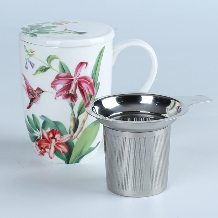 70012 Jungle Birds Collection European Fine Porcelain Tea Set for adults, adorned with captivating Flower Painting - Image 4