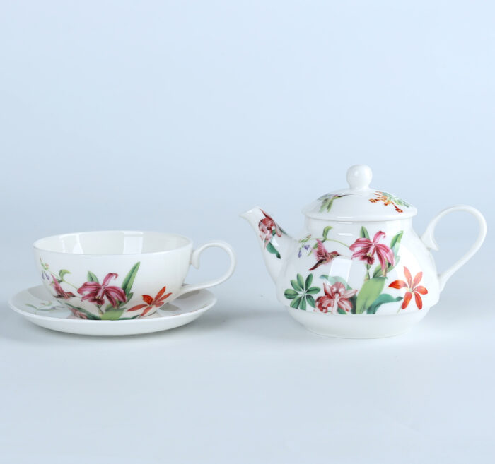 70012 Jungle Birds Collection European Fine Porcelain Tea Set for adults, adorned with captivating Flower Painting - Image 5