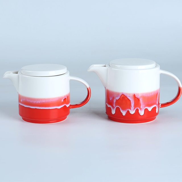 79000A Reactive Glazed Teapots Unique Color Smooth Ceramic Teapot - Image 2