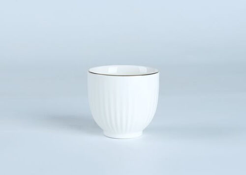 71119 71096 Fluted Teapot Teacup With Infuser Basket White color