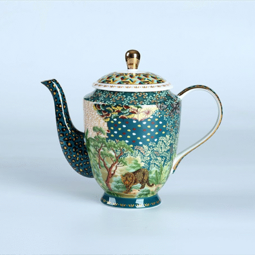 70138 Tall Teapot Jungle Paradise Teawear Classcial Collection