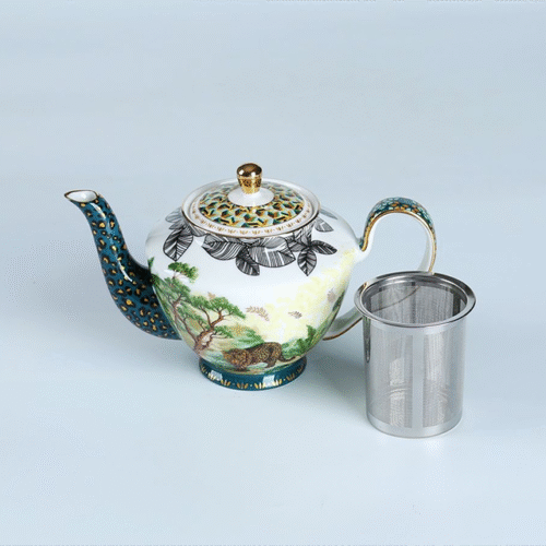 70140  Short Teapot Jungle Paradise Teawear Classcial Collection