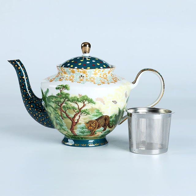 70141 Tall Teapot Jungle Paradise Teawear Classcial Collection