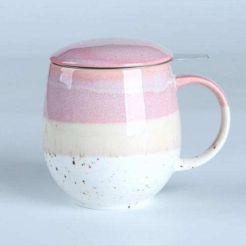 70159 Contrast-reactive glazed colors collection -White-Pink Striped Color