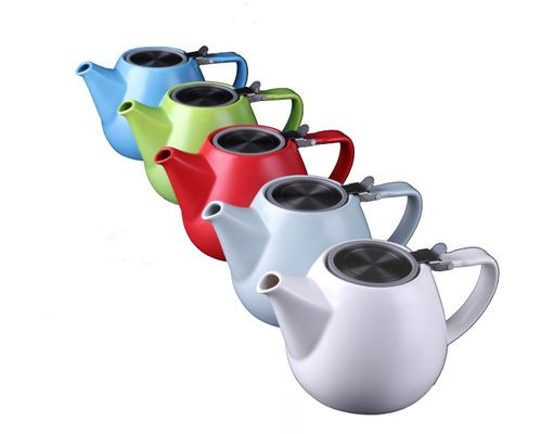 70048 Colorized Teapot Smooth Matte Ceramic Fine Porcelain Teapot