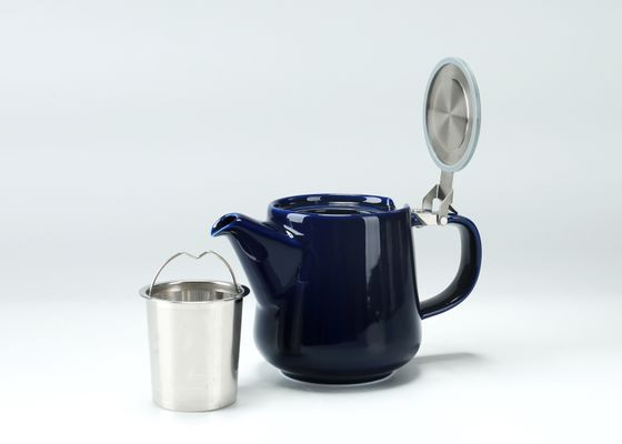 70122 Colorized Teapot Glossy Finish Fine Porcelain Teapot With Stainless Steel Lid and Extra-Fine Infuser for Loose Leaf Tea