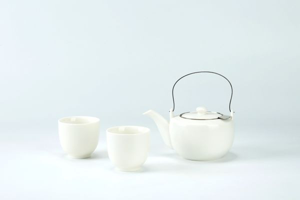 71045 Fine Porcelain Teapot Sets Matte Teapot with handle Strainer