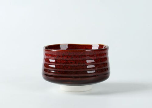 71052 Red White Stand Unique Style Matcha Bowl Chawan Japanese Ceremonial Matcha Bowl