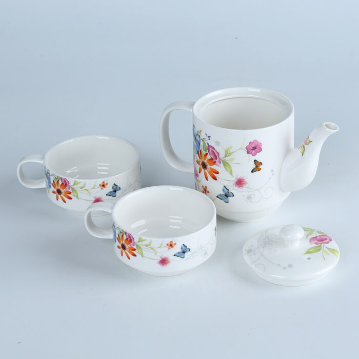 Flying Swallow Collection European Fine Porcelain Tea Set for adults, adorned with captivating Flower Painting - Image 4