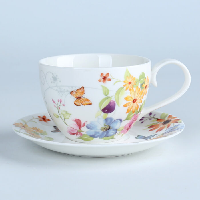 Flying Swallow Collection European Fine Porcelain Tea Set for adults, adorned with captivating Flower Painting - Image 5