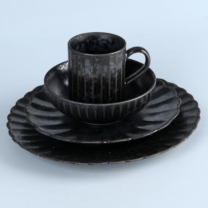 Morning Harmony: Four-Piece Breakfast Tableware Set (BLACK)