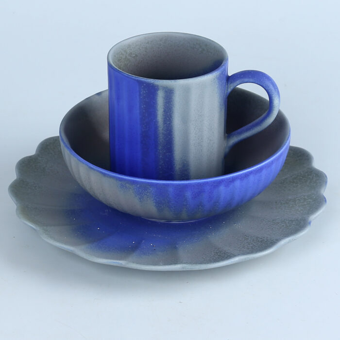 Morning Harmony: Four-Piece Breakfast Tableware Set (Blue)